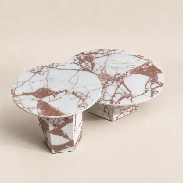 Hexa Coffee Table | Marble Nesting Table Set