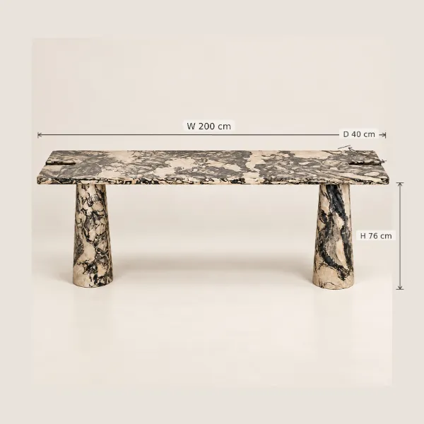 Lumi Marble Console Table | 200 cm Natural Stone Furniture
