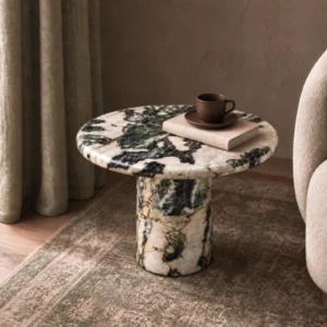 Lumina Side Table | Natural Marble Pedestal Table