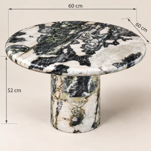 Lumina Side Table | Natural Marble Pedestal Table