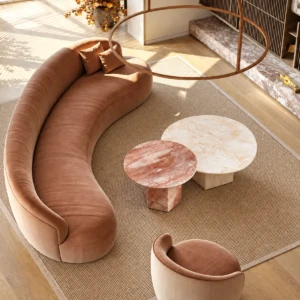 Marbella Round Coffee Table Set of 2 | Natural Stone