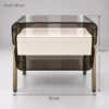 Elina Night Table | Smoked Acrylic & Brass Accents