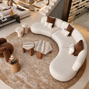 Aldina Grey Travertine Coffee Table Set of 2 | Solid Wood
