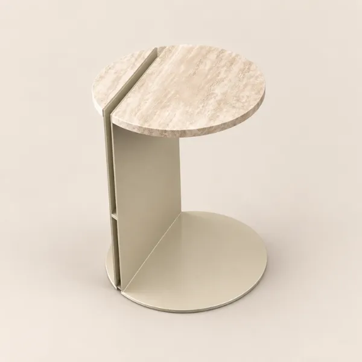 Splice Side Table – Faux Marble Sculptural Accent Table