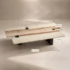 TRAVERINA COFFEE TABLE - ARTIFICIAL MARBLE & METAL LEG COFFEE TABLE - luxury furniture Dubai UAE