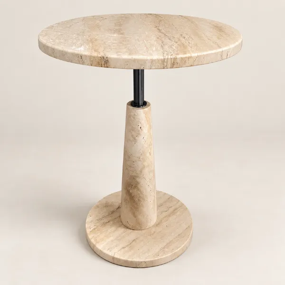 Travia Side Table – Round Travertine Side Table