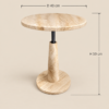 Travia Round Side Table | Natural Travertine Stone – D40 x H59cm