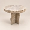 Travina Round Side Table | Natural Travertine Stone – 52x52x50cm