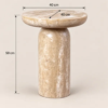 Travo Round Side Table – Round Natural Travertine Stone Side Table - luxury furniture Dubai UAE