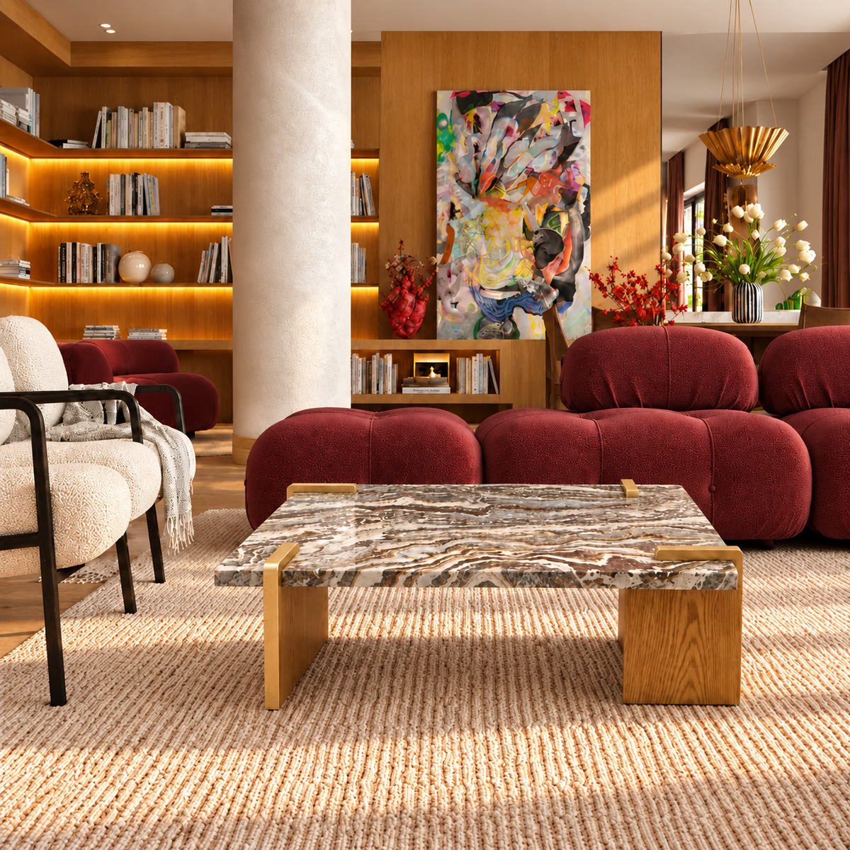 Roccia Coffee Table Set | Botanic Green Sintered Stone