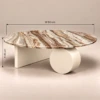 Cyra Coffee Table – Marmar Onyx Faux Marble with Iron Base ( Set of 2 ) - luxury furniture Dubai UAE