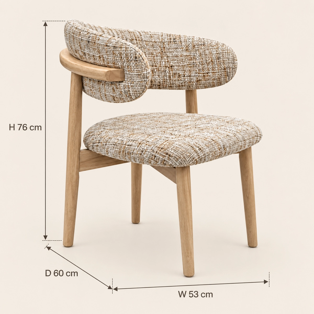 ARVO Dining Chair | Fabric & Rubber Wood Dining Chair UAE | Majestic Home