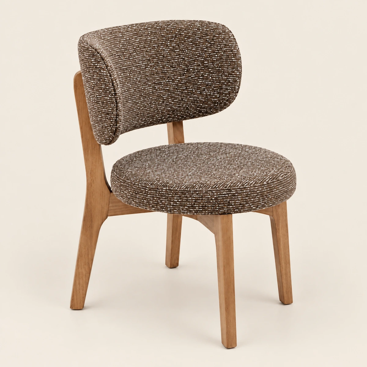 Alpha Dining Chair – Fabric & Rubber Wood Dining Chair