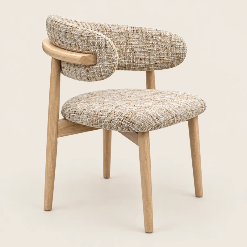 Arvo Dining Chair – Fabric & Rubber Wood | Majestic Home UAE