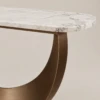 Crescent Brown & White Marble Console | Majestic Home UAE