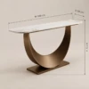 Crescent Brown & White Marble Console | Majestic Home UAE