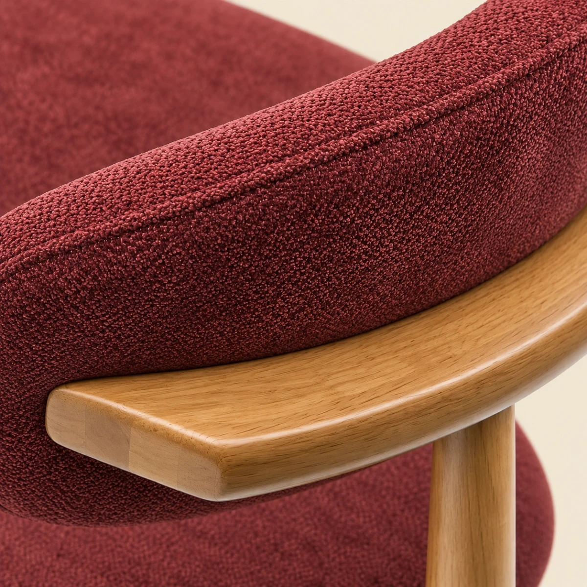 Burgundy Dining Chair | Upholstered Rubber Wood Chair