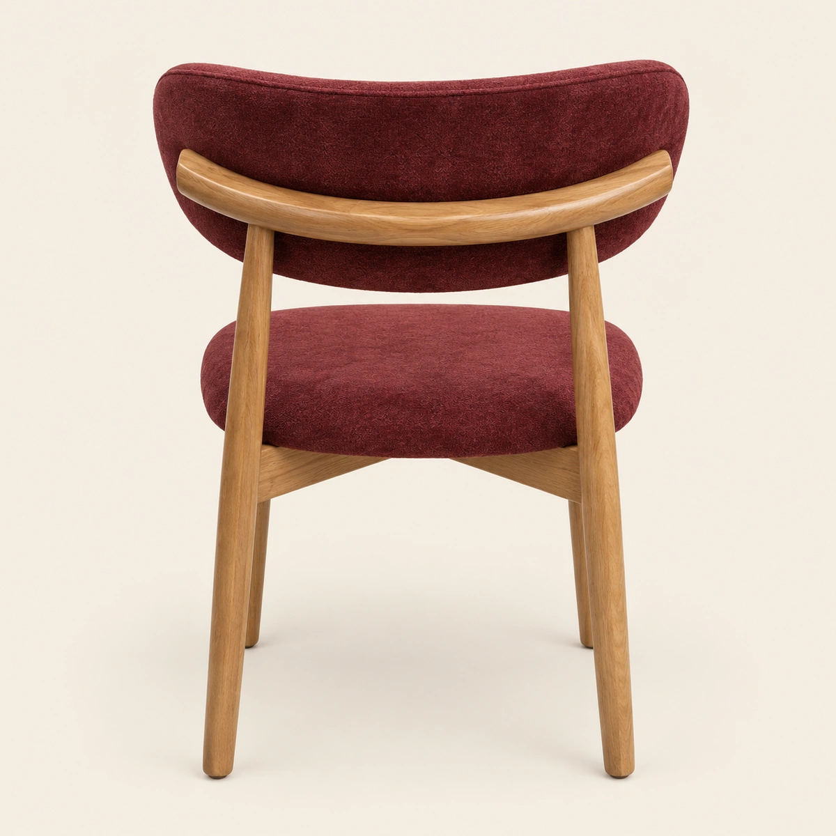 Burgundy Dining Chair | Upholstered Rubber Wood Chair