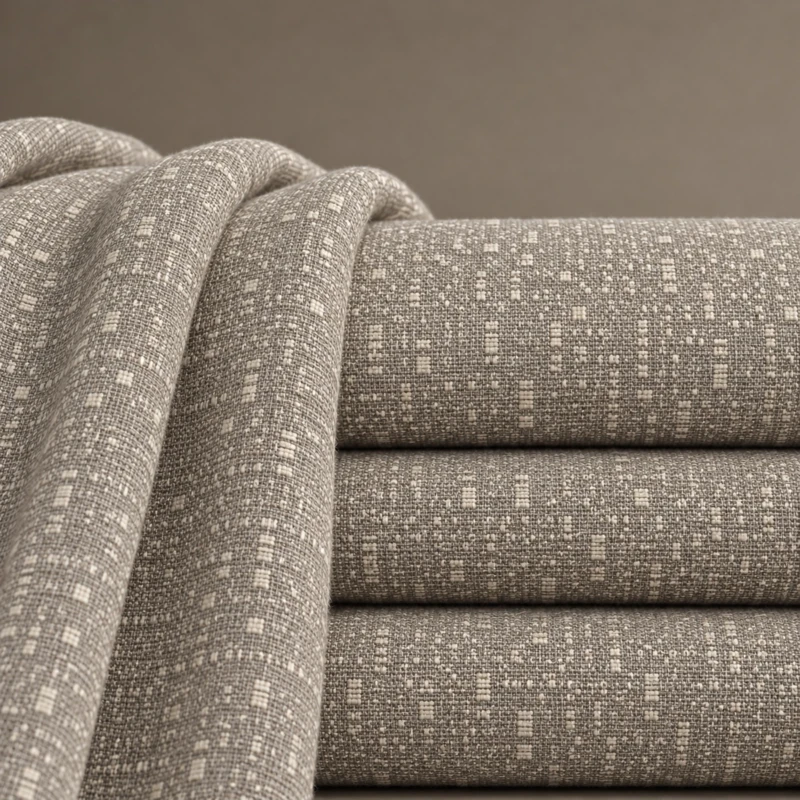 CALIA Curtain Fabric UAE | Warm Taupe and Cream Texture