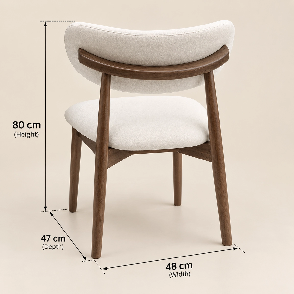 CALY Dining Chair | Upholstered Rubber Wood Chair for Modern Homes