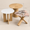 Shop the Clowy side table set: three modern nesting-style tables in natural marble, artificial marble and MDF with a warm oak finish. Order today.