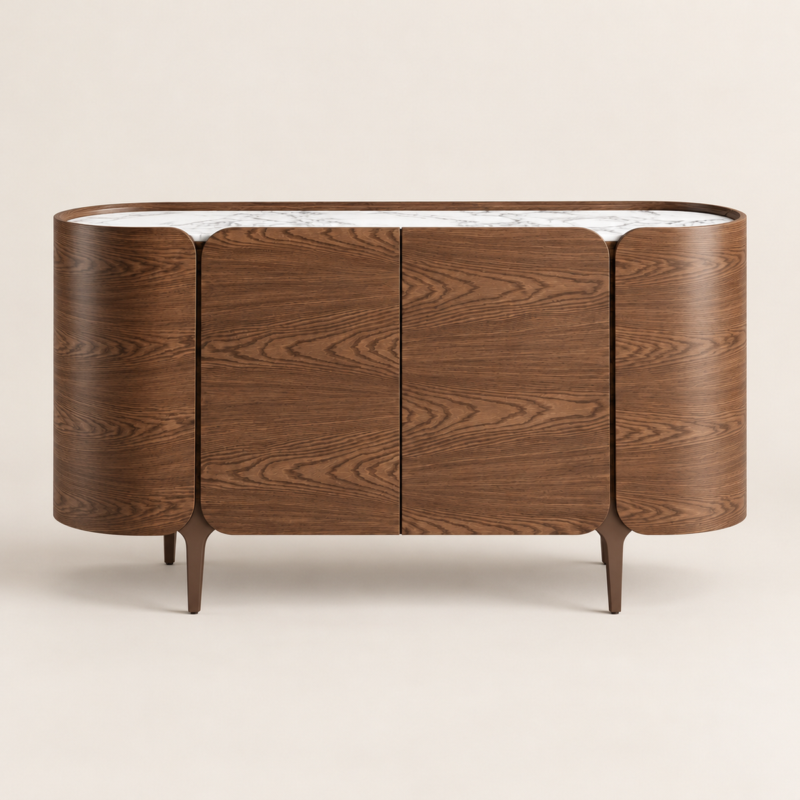 Zoe Rounded Buffet Cabinet for UAE Homes | Majestic Home