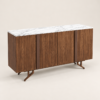 Zena Buffet Cabinet with Marble-Look Top | Majestic Home
