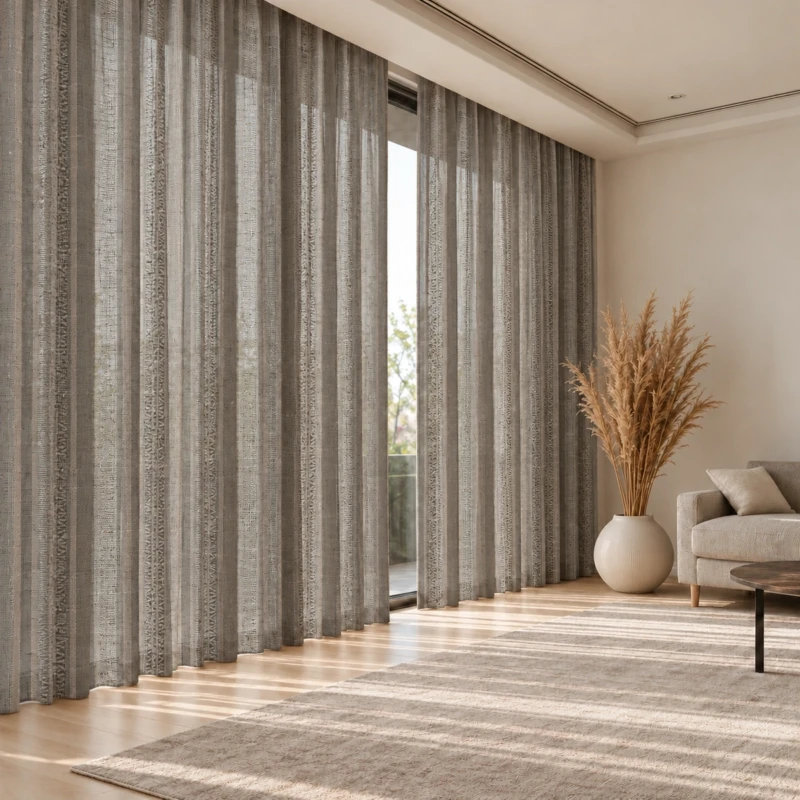 Lumi Taupe Curtains | Warm Neutral Curtain Design UAE