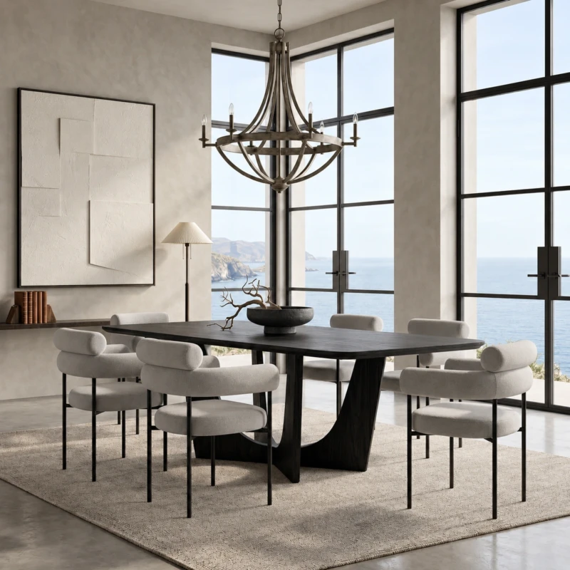 Milara Grey Velvet Upholstery Dining Chair | Majestic Home