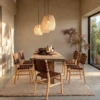 Nordic Walnut Rubber Wood & PU Leather Dining Chair