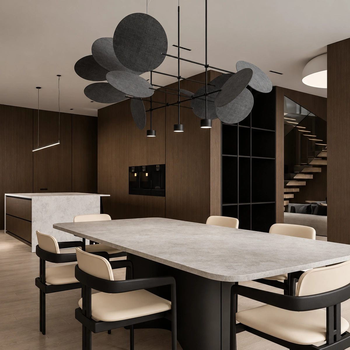 Salina Black & Beige Ash Wood Dining Chair | Majestic Home