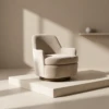 Lana Beige Leisure Chair HD Sponge with Steel Base