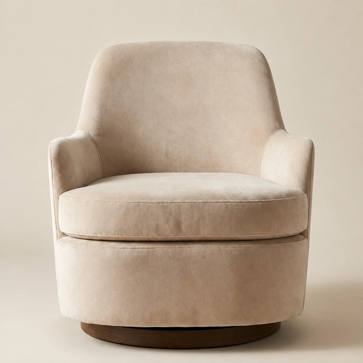 Lana Beige Leisure Chair HD Sponge with Steel Base