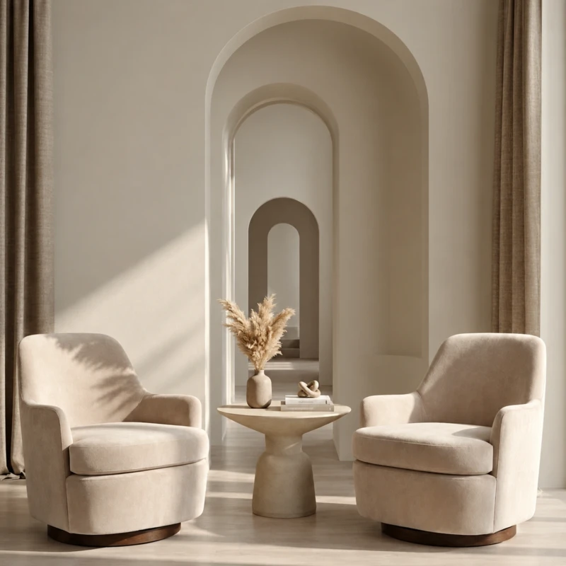 Lana Beige Leisure Chair HD Sponge with Steel Base