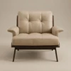 Clora Beige Faux Leathered Leisure Chair | Majestic Home UAE