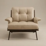 Clora Beige Faux Leathered Leisure Chair