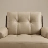 Clora Beige Faux Leathered Leisure Chair | Majestic Home UAE