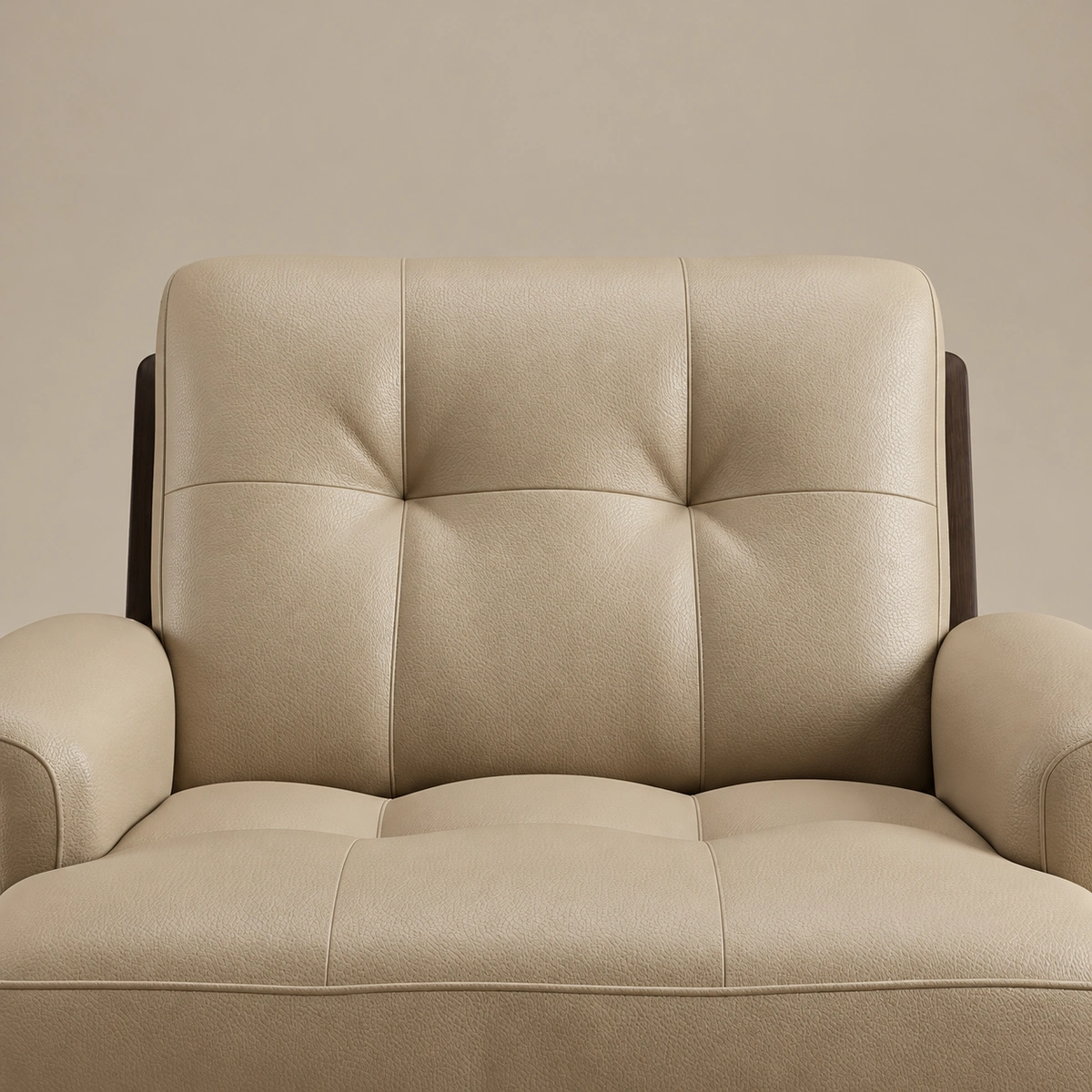 Clora Beige Faux Leathered Leisure Chair | Majestic Home UAE