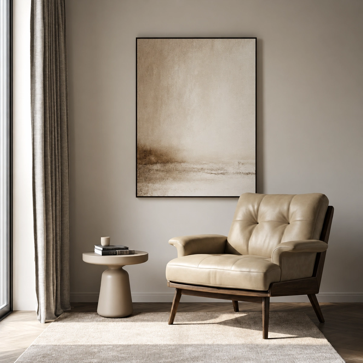Clora Beige Faux Leathered Leisure Chair | Majestic Home UAE