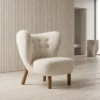 Bailey White Sherpa Lounge Chair | Majestic Home UAE