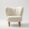 Bailey White Sherpa Lounge Chair | Majestic Home UAE