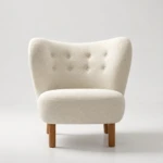 Bailey White Sherpa Lounge Chair