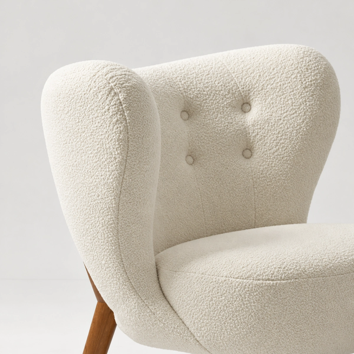 Bailey White Sherpa Lounge Chair | Majestic Home UAE