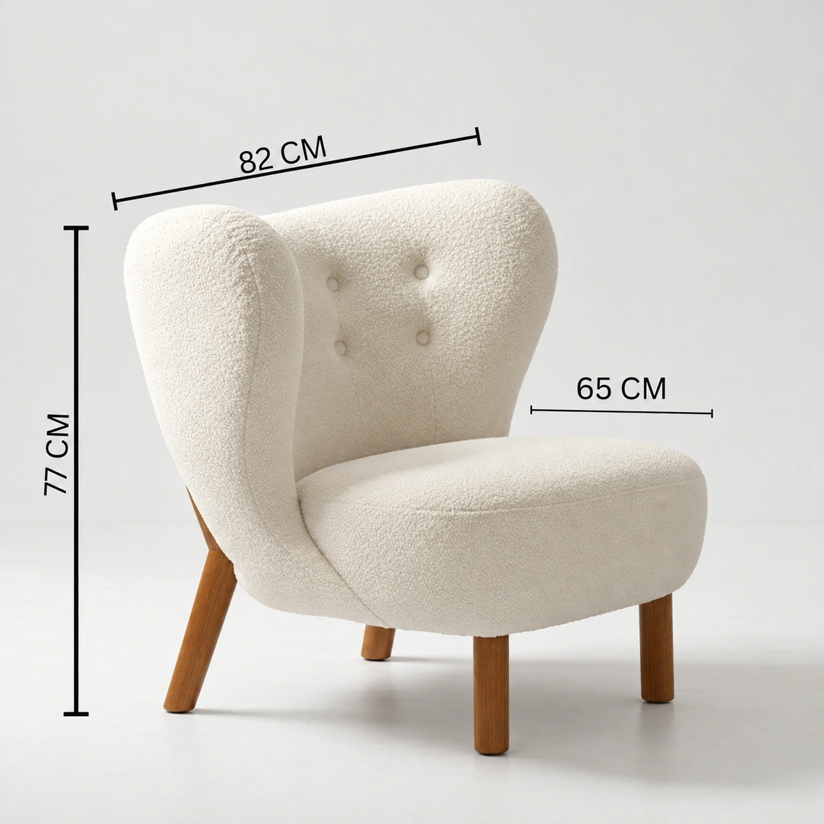 Bailey White Sherpa Lounge Chair | Majestic Home UAE