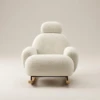 Persa White Fabirc Upholstery Lounge Chair | Majestic Home