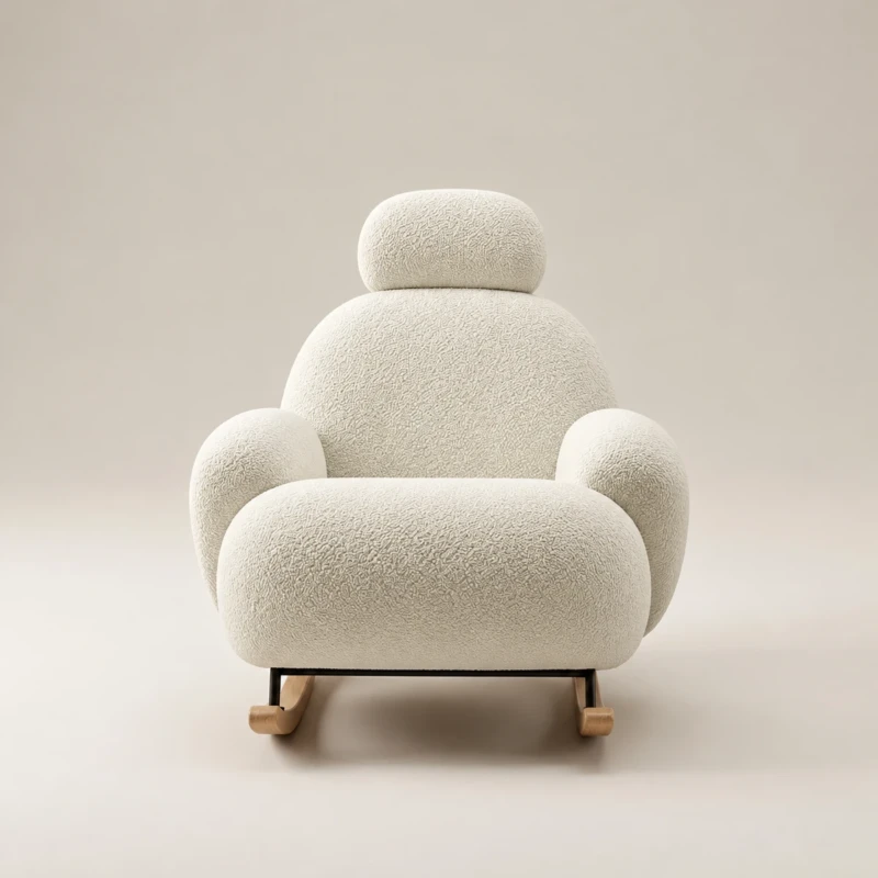 Persa White Fabirc Upholstery Lounge Chair | Majestic Home