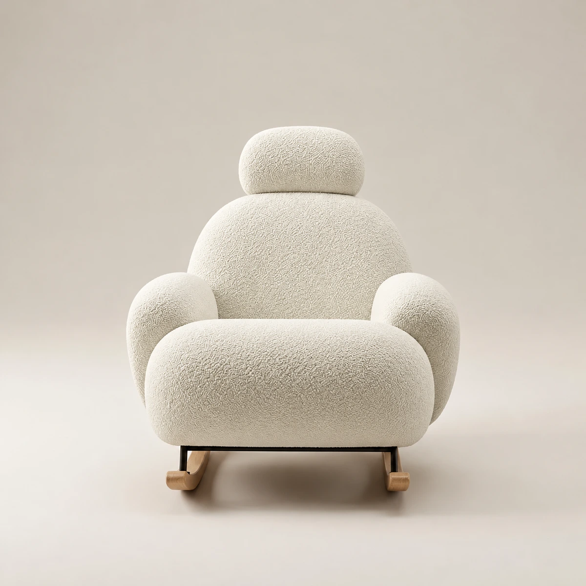 Persa White Fabirc Upholstery Lounge Chair