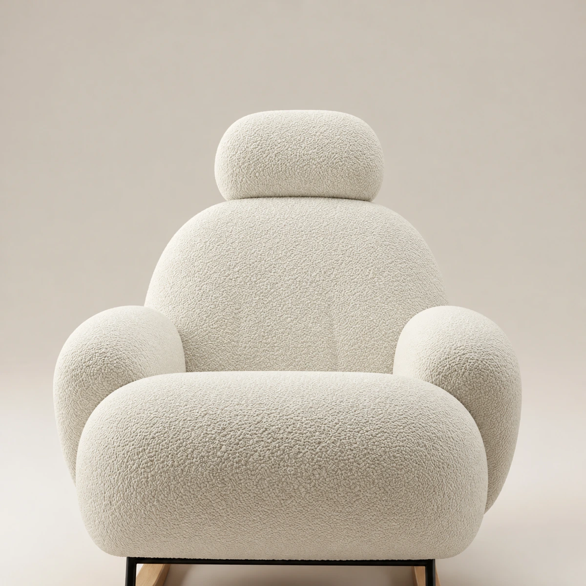 Persa White Fabirc Upholstery Lounge Chair | Majestic Home