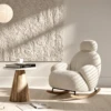 Persa White Fabirc Upholstery Lounge Chair | Majestic Home