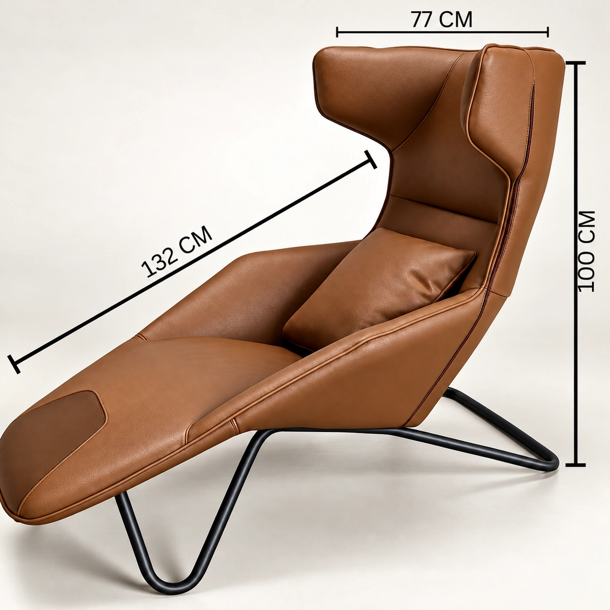 Arina Brown Lounge Chair with Faux Leather | Majestic Home